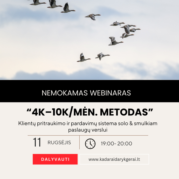 Webinaras: "4K–10K/mėn. metodas"