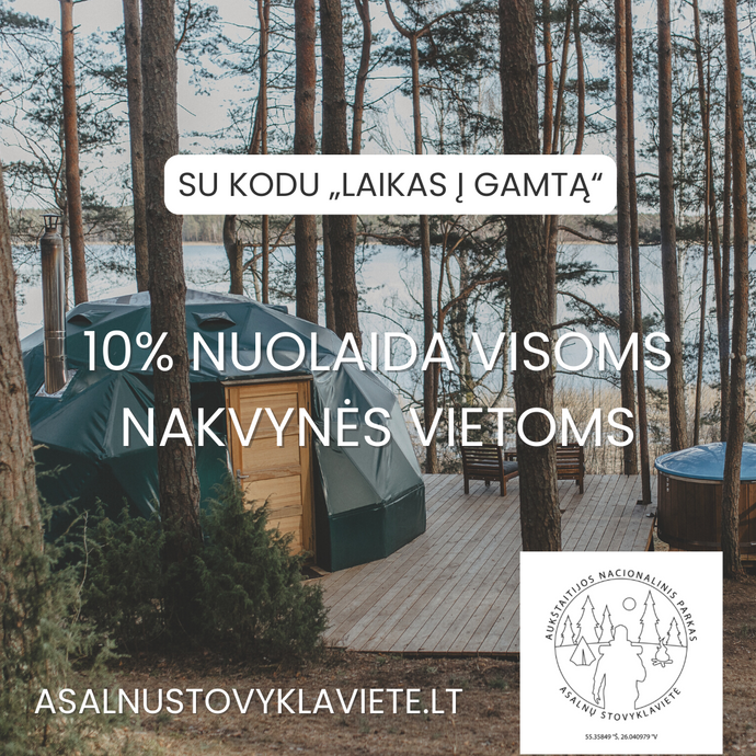 Nuolaida su kodu „Laikas į gamtą“