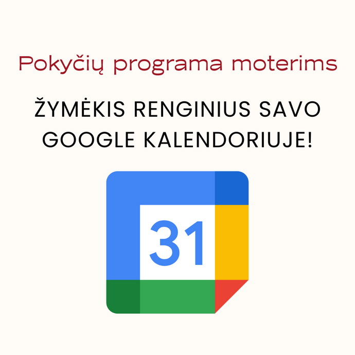 Žymėkis programos renginius savo Google kalendoriuje!