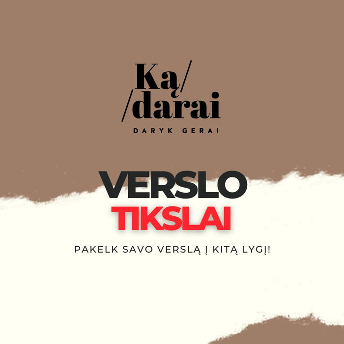 TIKSLAI - VERSLO SĖKMEI!