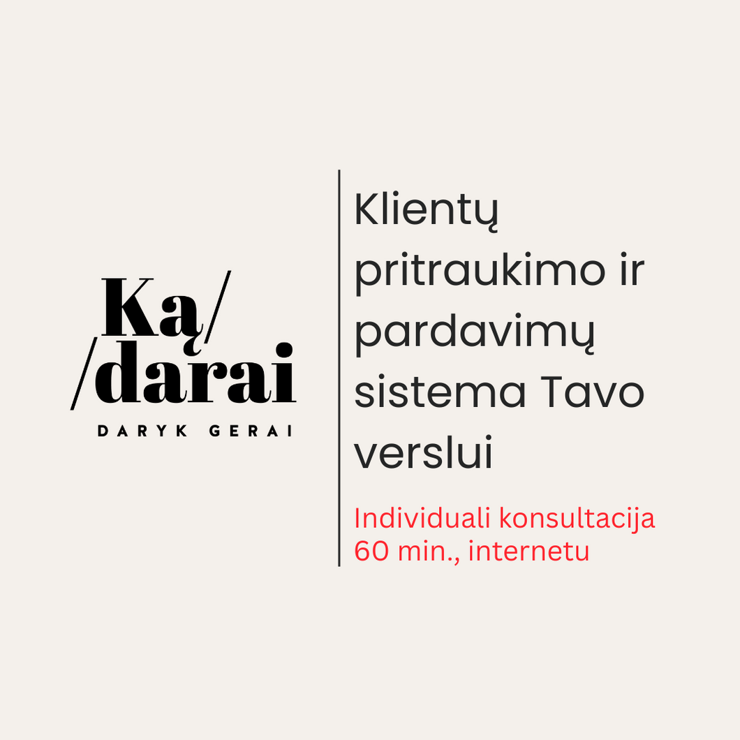 Individuali konsultacija: pardavimų ir klientų pritraukimo sistema